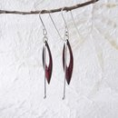 Red Leaf w Silver Stem Earrings