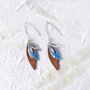 Three Leaf Earrings Silver Blue Copper