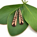 Piwakawaka Feather Earrings Plywood 50mm