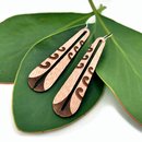 Piwakawaka Feather Earrings Plywood 70mm