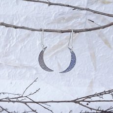 Crescent Moon Earrings Silver-jewellery-The Vault