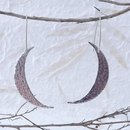 Large Crescent Moon Earrings Silver