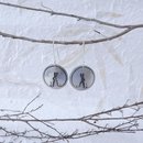 Hare and Moon Earrings Silver