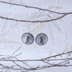 Hare and Moon Earrings Silver-jewellery-The Vault