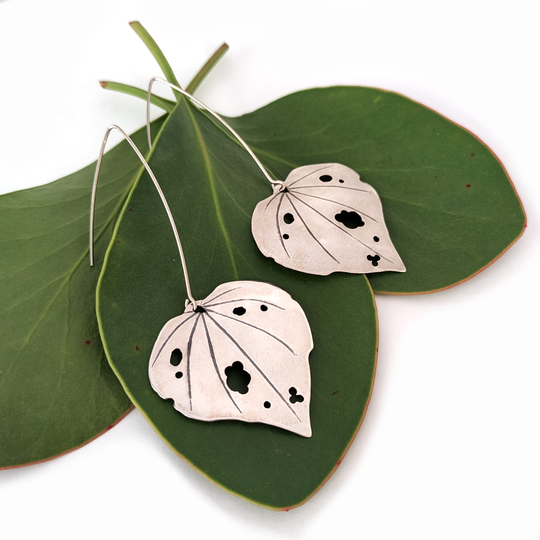 Extra Large Kawakawa Earrings Silver