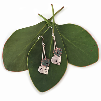 Kawakawa Dble Dangle Earrings w Copper