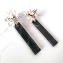 Cabbage Tree Earrings with Greenstone