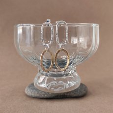 Medium Oval Link Studs Silver Brass-jewellery-The Vault