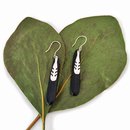 Pounamu Earrings w Charm Silver Hooks