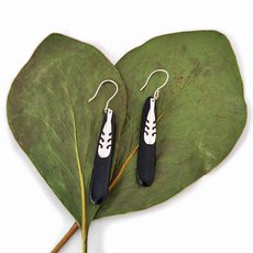 Pounamu Earrings w Charm Silver Hooks-jewellery-The Vault