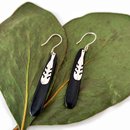 Pounamu Earrings w Charm Silver Hooks