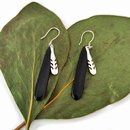 Pounamu Earrings w Charm Silver Hooks