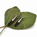 Pounamu Earrings w Charm Silver Hooks