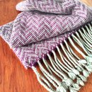 Possum Merino Scarf Cashmere Purple Zig Zag