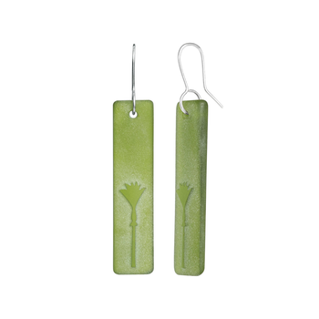 Glass Nikau Drop Earrings Green