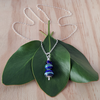 Glass Coastal Bead Pendant