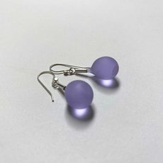 Sea Drops Glass Earrings Lilac-jewellery-The Vault