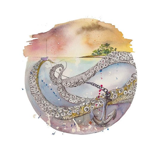 Bee Hive Island Limited Edition Print A5 Square