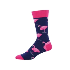 Men's Socks Flamingos Navy-artists-and-brands-The Vault