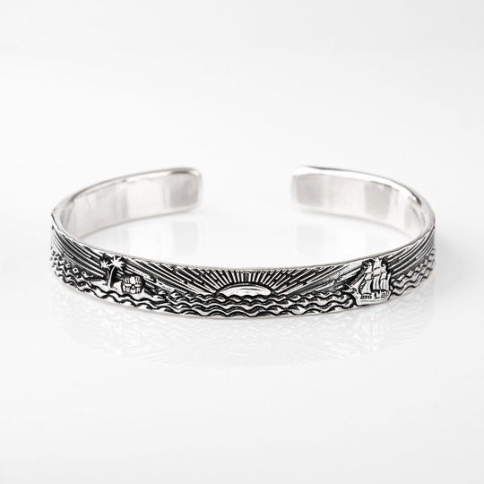 Pirate Treasure Cuff Bracelet Silver