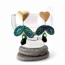 I Love Egg Plants Earrings Raffia-jewellery-The Vault