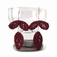 Autumn Leaves Earrings Raffia-jewellery-The Vault