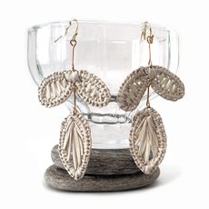 Winter Leaves Earrings Raffia-jewellery-The Vault