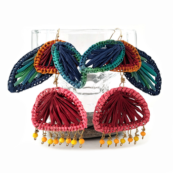 The Pohutukawa Earrings Raffia