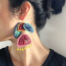 The Pohutukawa Earrings Raffia