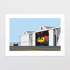 Secret Hangar A4 Print-artists-and-brands-The Vault