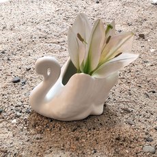 Swan Vase Small White-artists-and-brands-The Vault