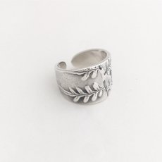 Fern Cuff Ring Silver-jewellery-The Vault