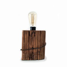 Reclaimed Totara Fence Post Lamp w Barbed Wire-artists-and-brands-The Vault