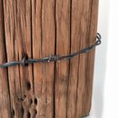 Reclaimed Totara Fence Post Lamp w Barbed Wire