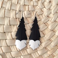 Huia Feather Earrings Small-jewellery-The Vault