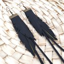 Double Feathers on Crimp Earrings Medium