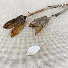 Petite Leaf Necklace Silver-jewellery-The Vault