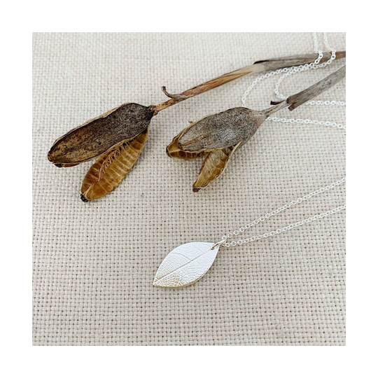 Petite Leaf Necklace Silver