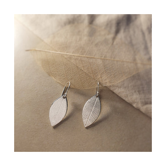 Petite Leaf Earrings Silver