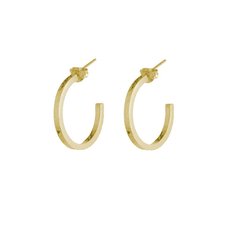 Hoop Stud Earrings Small Gold Plate-jewellery-The Vault