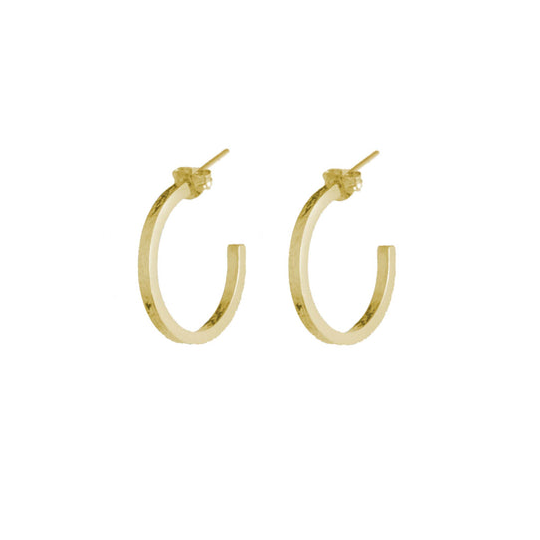 Hoop Stud Earrings Small Gold Plate