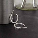 Hoop Stud Earrings Small Silver