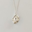 Medium Molten Pebble Necklace Silver
