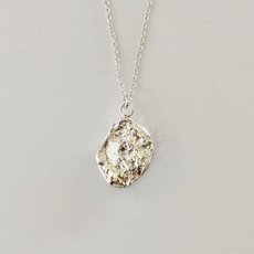 Medium Molten Pebble Necklace Silver-jewellery-The Vault