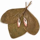 Double Abstract Leaf Earrings Silver Copper