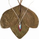 Three Leaf Pendant Silver Blue Red