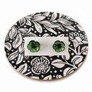 Glass Five Petal Flower Studs Sage Green