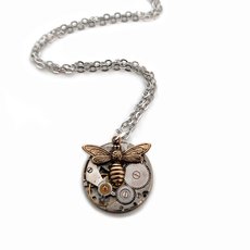 Mini Steampunk Pendant Brass Bee -jewellery-The Vault