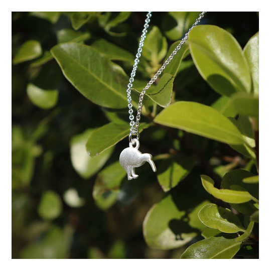 Kiwi Necklace Silver Plate