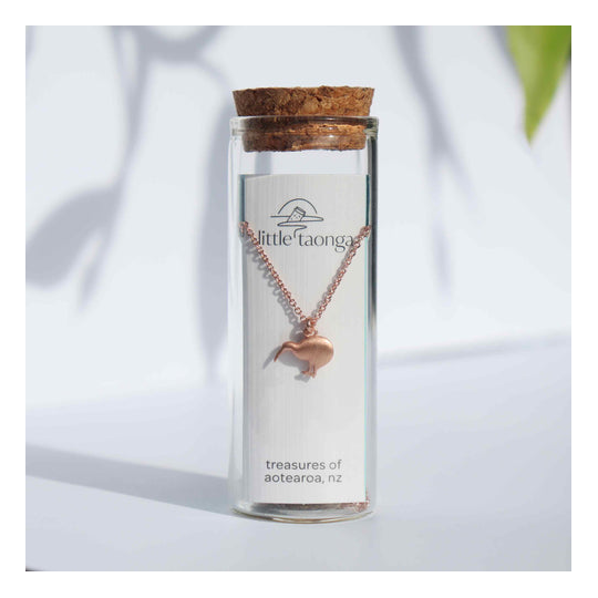 Kiwi Necklace Rose Gold Plate